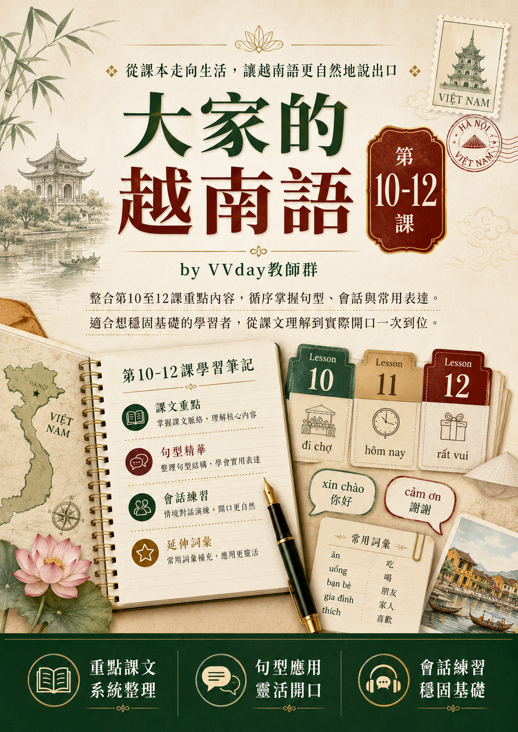 【VN204】大家的越南語第10-12課 by VVday教師群 (圖文影音課)