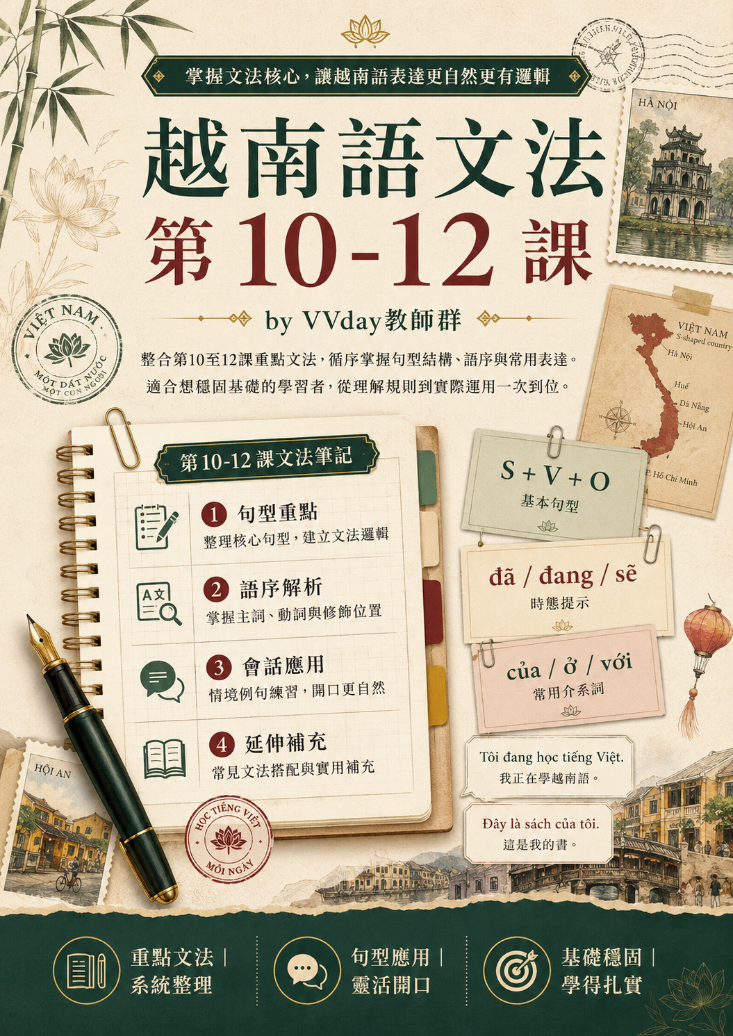 【VN704】越南語文法第10-12課 by VVday教師群  (圖文影音課)